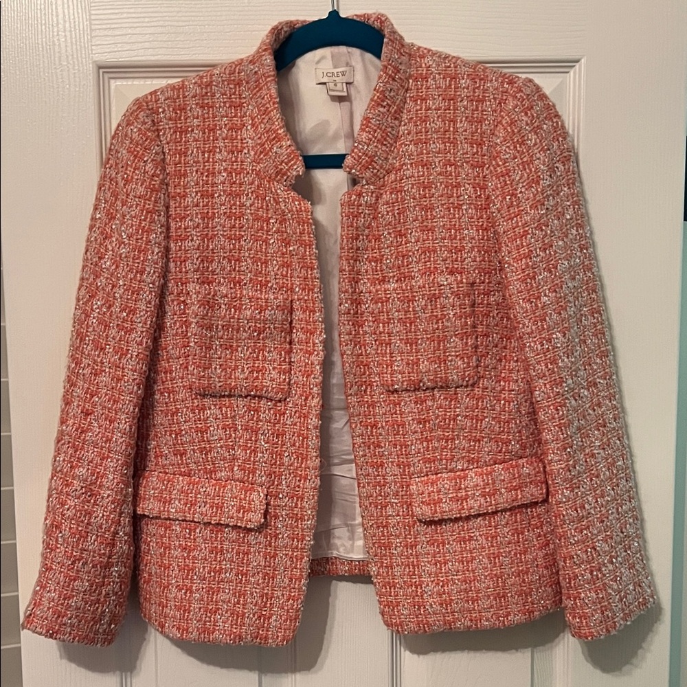 J. Crew Women's Coral Tweed Blazer